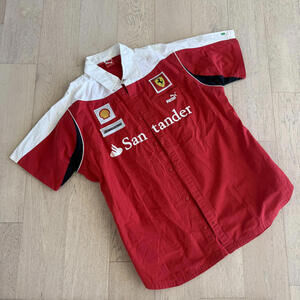 Puma Scuderia Ferrari Official Supplier Red Button-Up Shirt XXL
